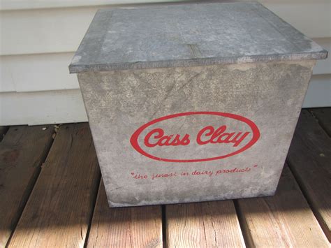 vintage metal producers dairy box|Vintage Milk Box for sale .